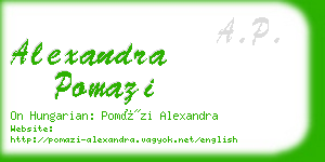 alexandra pomazi business card